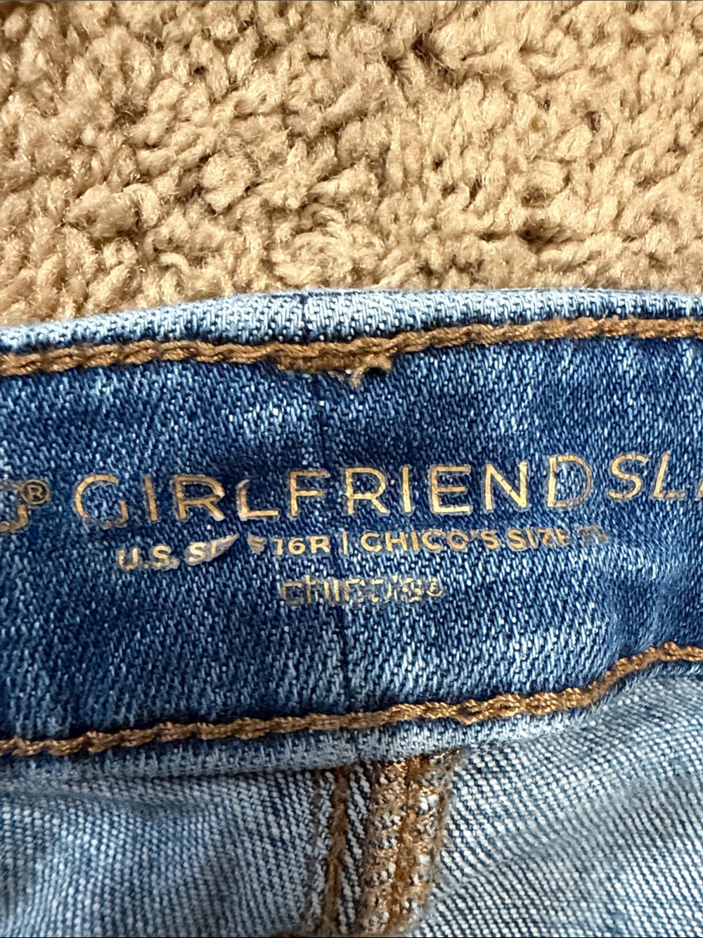 Chico's So Slimming Girlfriend Blue Floral Jeans - Size 3 - Picture 3 of 6
